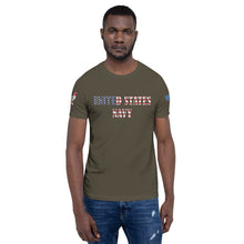 Load image into Gallery viewer, United States Navy Red, White, and Blue Short-sleeve unisex t-shirt
